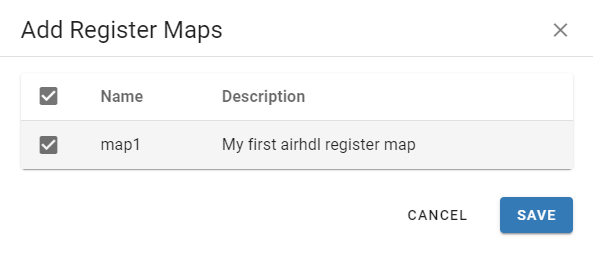 Add Register Map Dialog