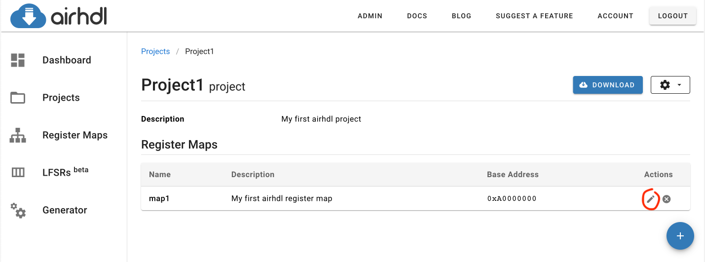 Edit Register Map