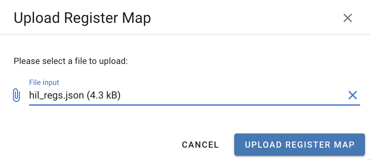 Upload register map